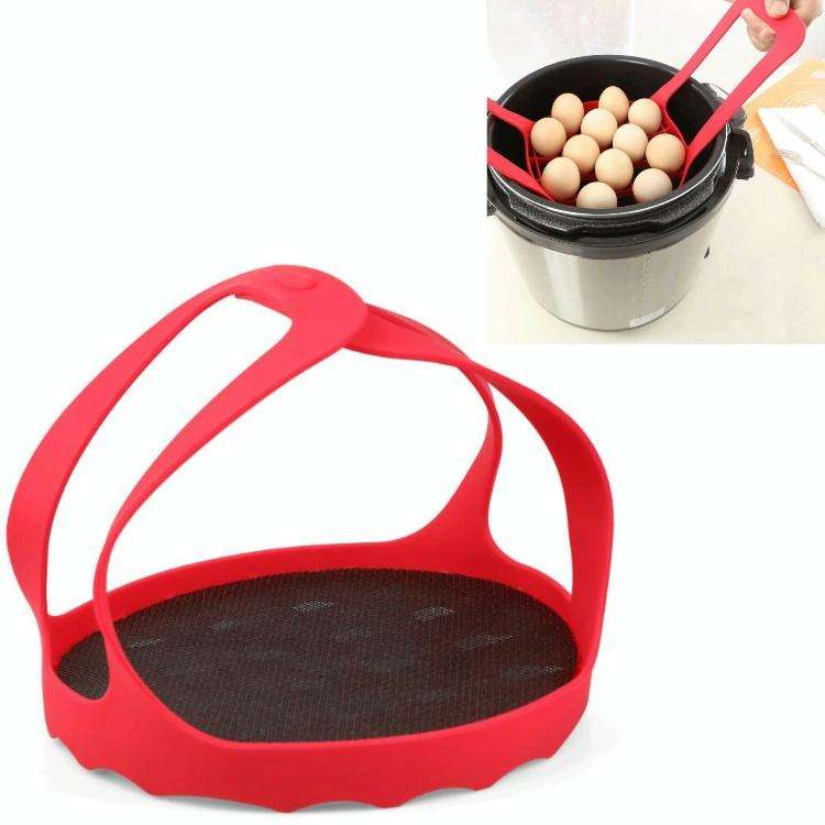 Steamer Sling Pressure Cooker Silicone Steamer(Red)