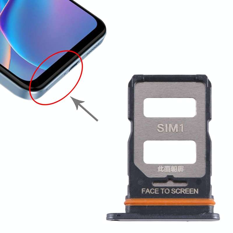 For Xiaomi Redmi Note 12T Pro SIM Card Tray + SIM Card Tray (Black)