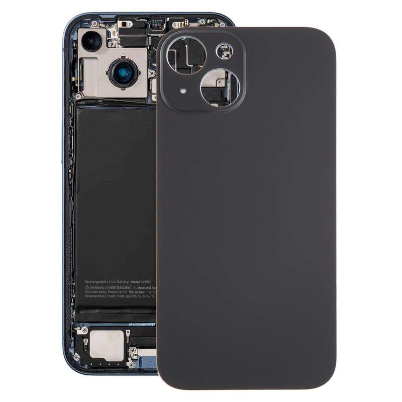 For iPhone 15 Glass Battery Back Cover(Black)