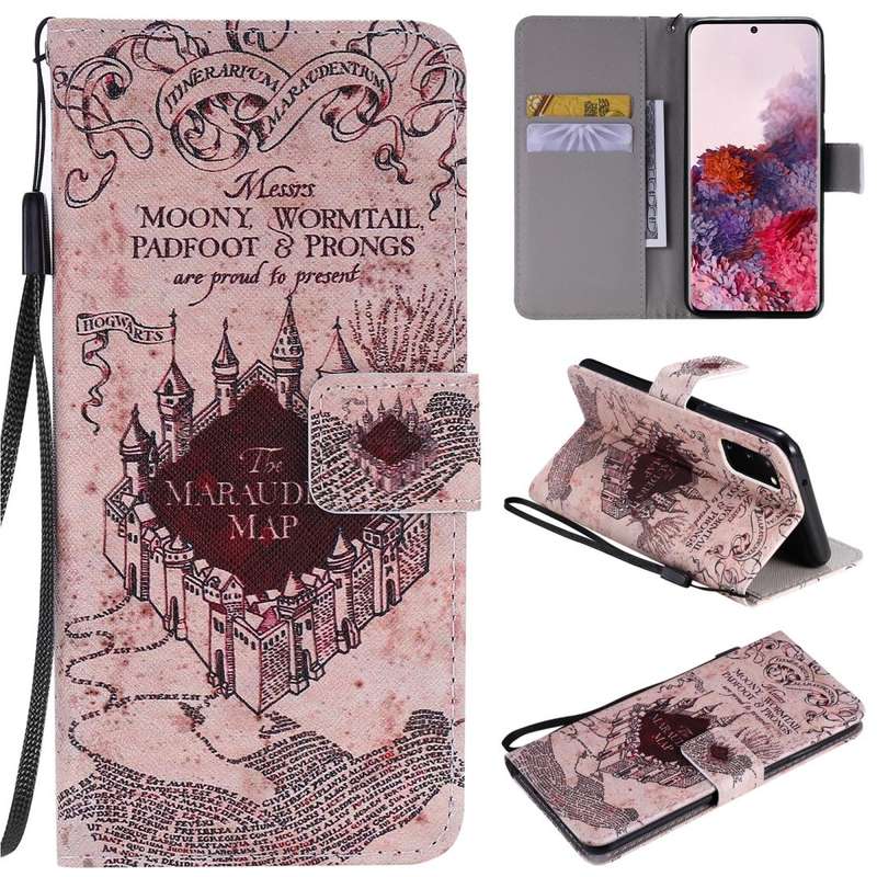 For Galaxy S20 Painting Horizontal Flip Leather Case with Holder & Card Slot & Lanyard(Castle)