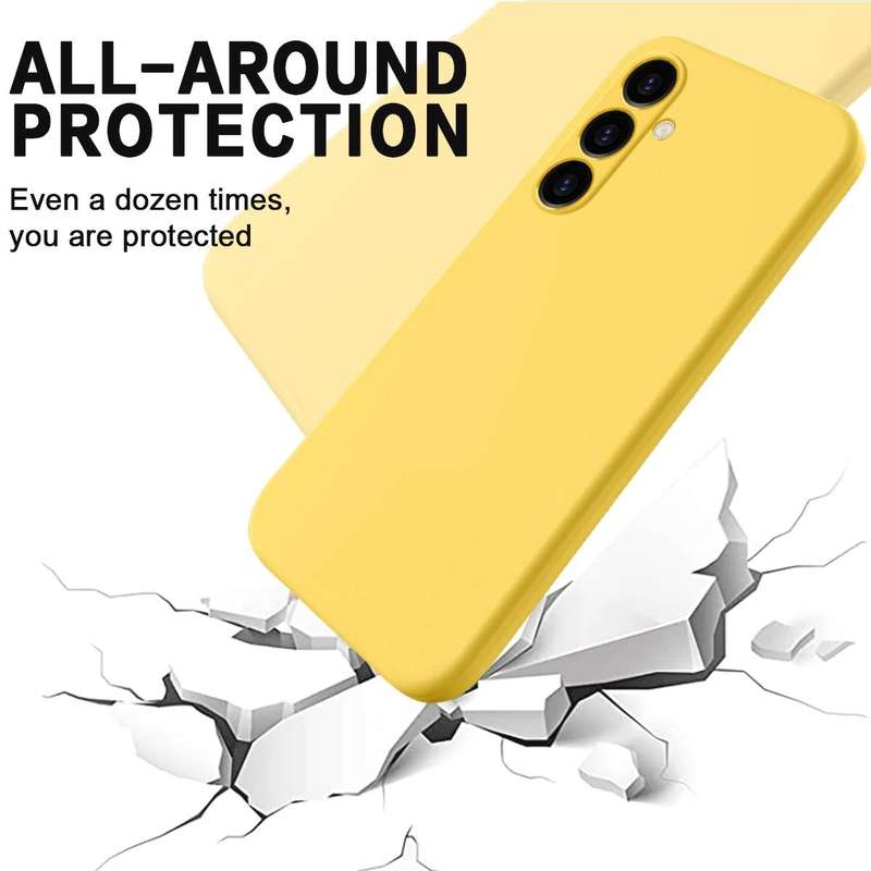 For Samsung Galaxy A05s Pure Color Liquid Silicone Shockproof Phone Case(Yellow)