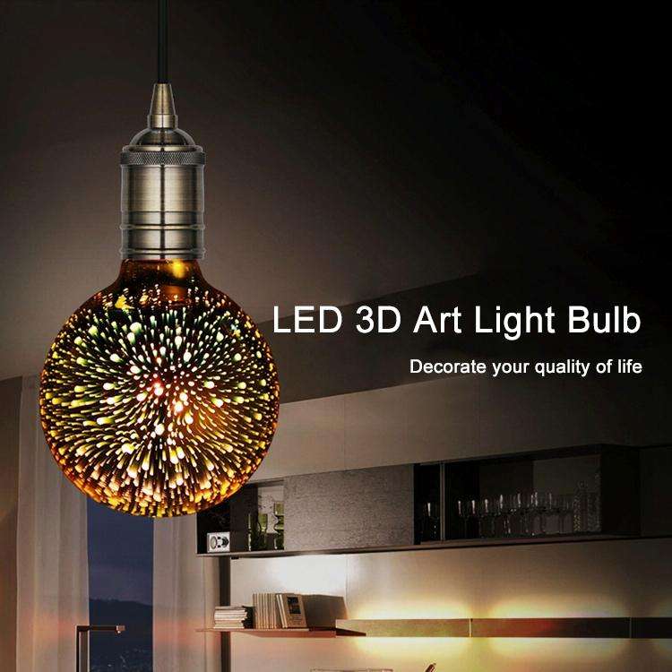 G95 E27 4W IP65 Waterproof Warm White 3D Fireworks LED Bulb, 2700K 48 LEDs SMD 2835 Vintage Atmos...