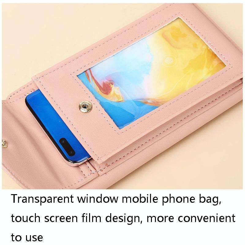 JLF012 Touch Screen Mobile Phone Bag Women Messenger Shoulder Bag(Brown)