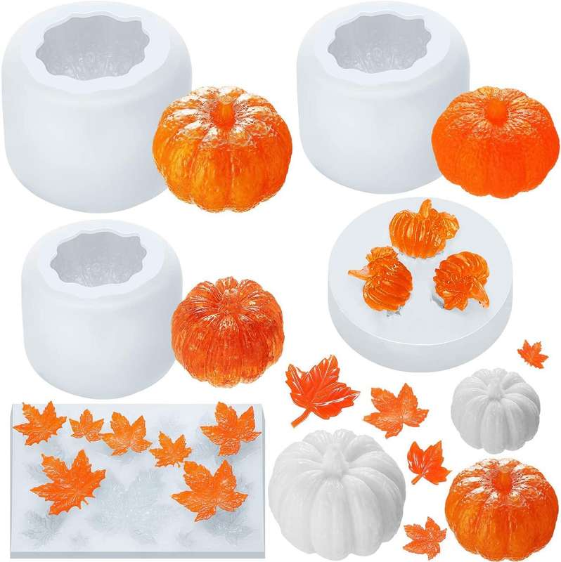 Halloween Three-Dimensional Pumpkin Cake DIY Scented Candle Silicone Mold, Specification: SW-46