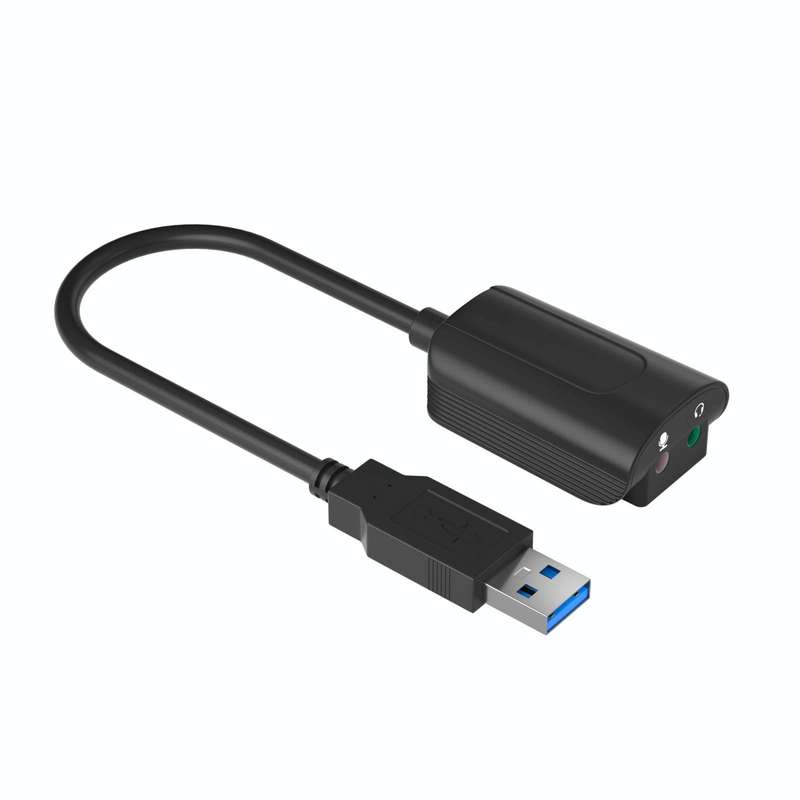 V219A 7.1 Channel Audio Conversion USB External Sound Card(Black)