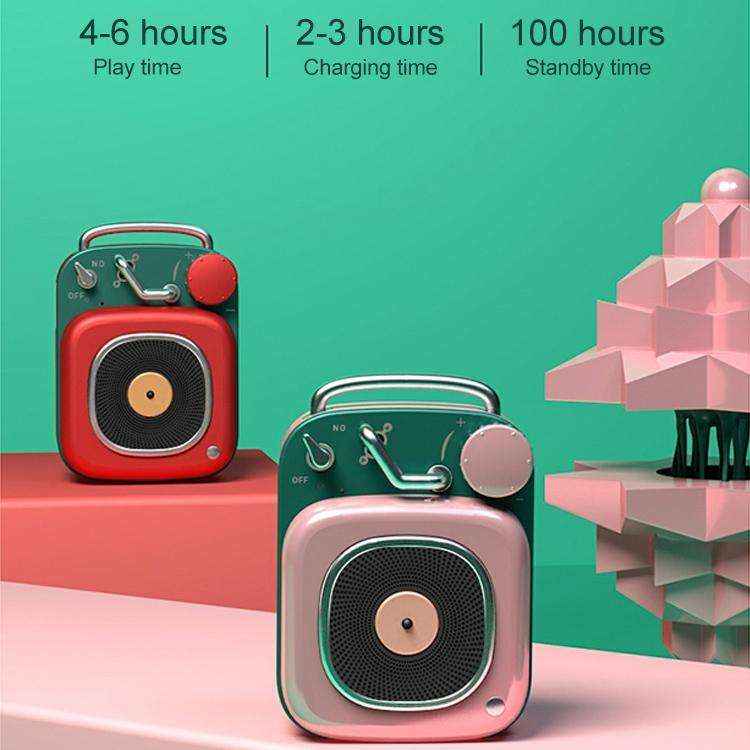 HM20 Retro Mini Wireless Bluetooth 5.0 Portable Speaker Microphone Aluminium Alloy Body Music Pla...