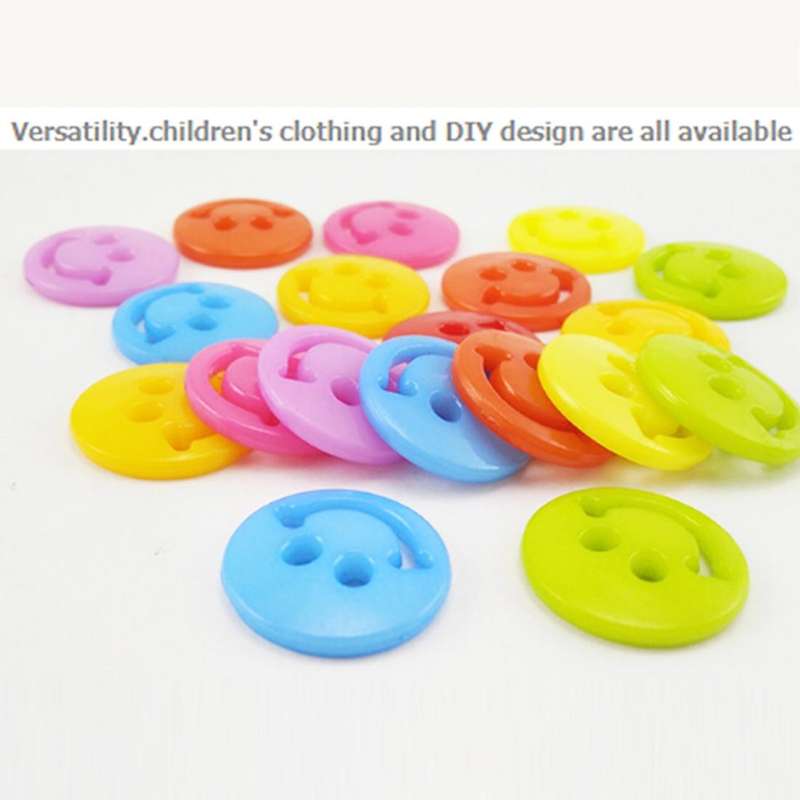 400 PCS Smile Face Resin Children Sweater Buttons Sewing Buttons in Bulk , Random Color, Diameter...