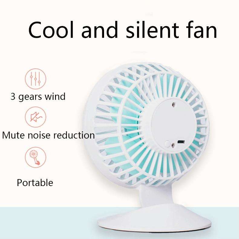 F2 Student USB Quiet Office Desktop Mini Fan, Colour: White Without Battery