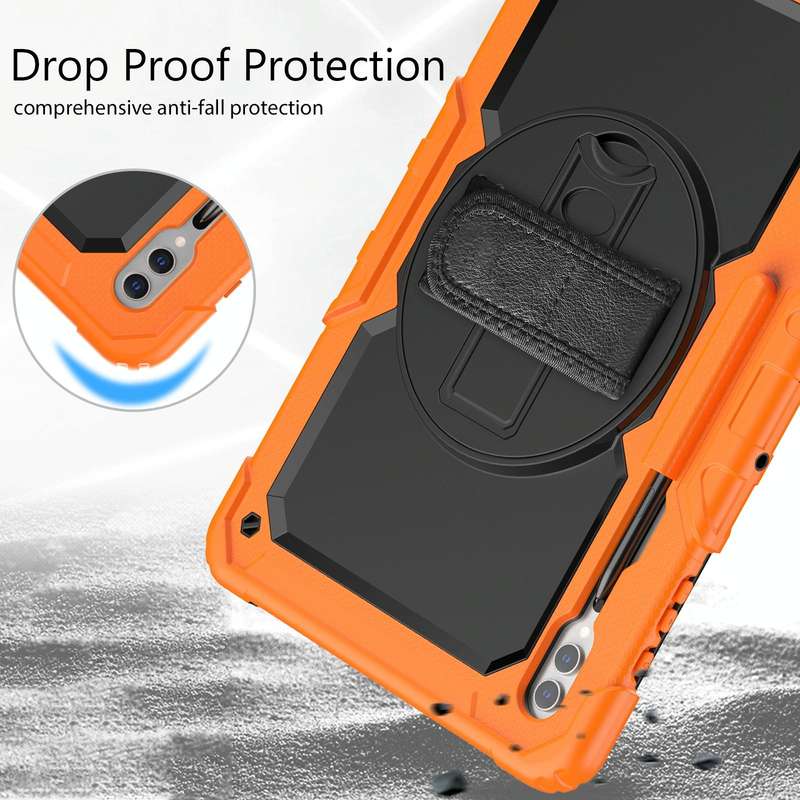 For Samsung Galaxy Tab S9 Ultra / S8 Ultra Silicone + PC Tablet Case(Orange+Black)