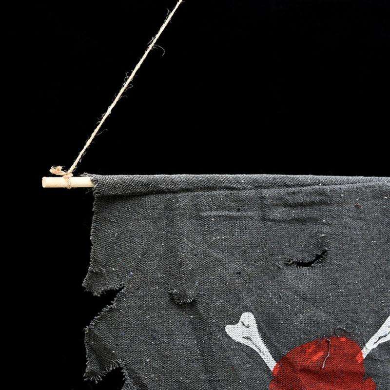 Halloween Decoration Jolly Roger Skull Banner Pirate Flag Party Supplies, Small Size: 47 x 51cm