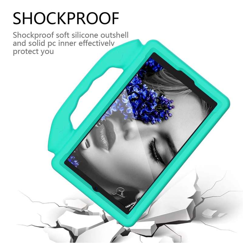 For Samsung Galaxy Tab A9 X110 Thumb Bracket EVA Shockproof Tablet Case(Glacial Green)