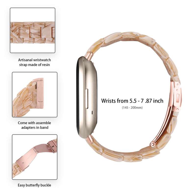 For Fitbit Versa 4 / Sense 2 Universal Resin Watch Band(Silk White)