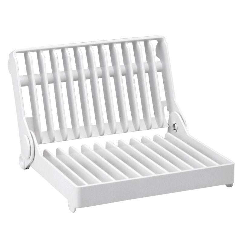 Foldable Dish Drip Rack Plate Holder(White)