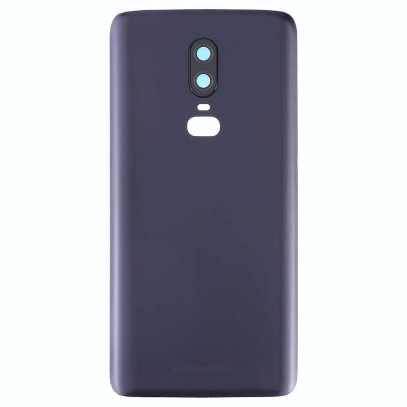 For OnePlus 6 Frosted Battery Back Cover with Camera Lens (Black)