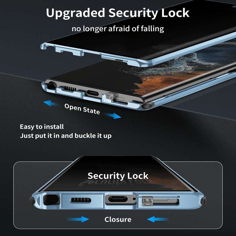 For Samsung Galaxy S24 Ultra 5G Anti-peeping Magnetic Double-sided Tempered Glass Phone Case(Green)