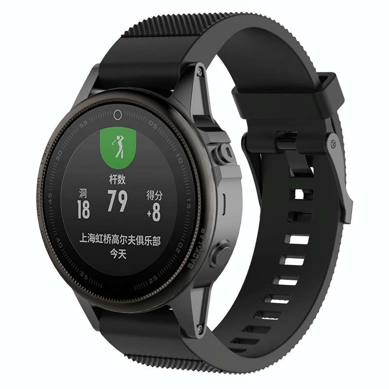 For Garmin Fenix5 (22mm) Silicone Watch Band(Black)