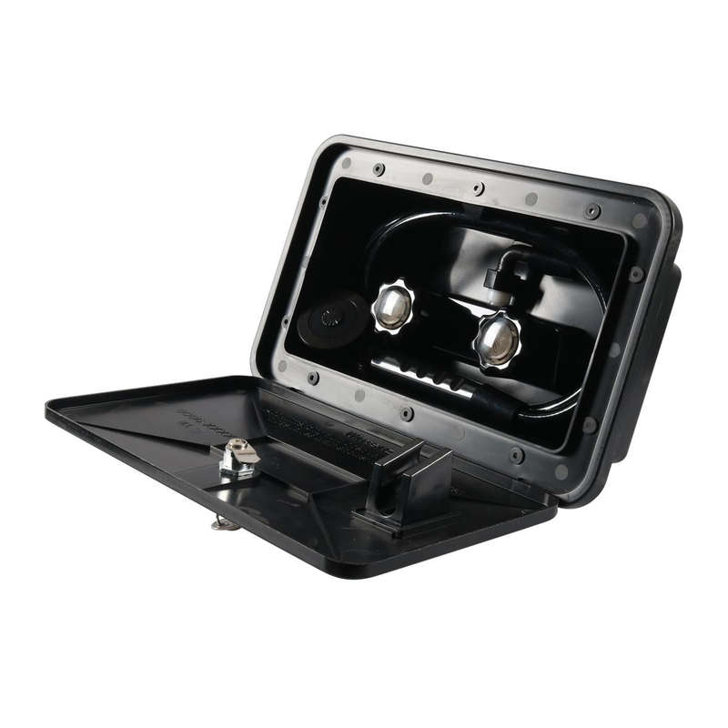 A6622-02 Black RV External Shower Box Head with Hose