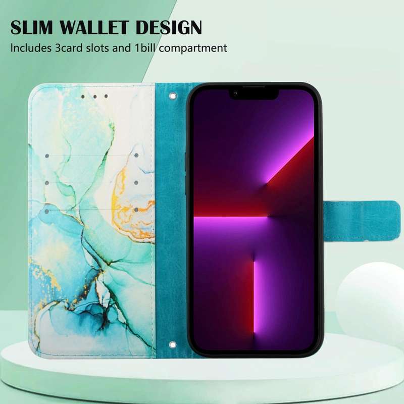 For Samsung Galaxy A73 5G PT003 Marble Pattern Flip Leather Phone Case(LS003)