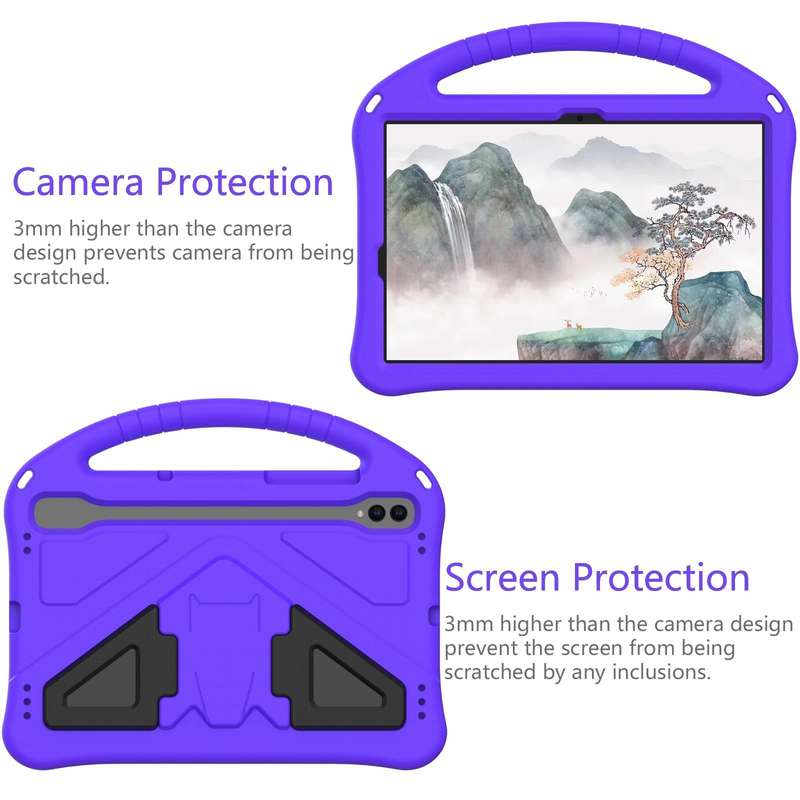 For Samsung Galaxy Tab S9 EVA Shockproof Tablet Case with Holder(Purple)