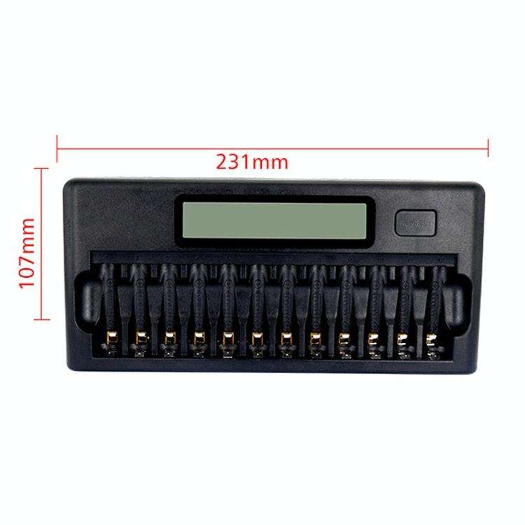100-240V 12 Slot Battery Charger for AA / AAA / NI-MH / NI-CD Battery, with LCD Display, US Plug