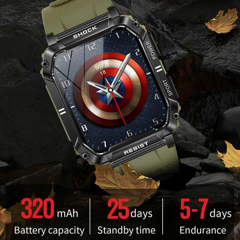 T3 1.95 inch Rugged Smart Sports Wristband Support Heart Rate Monitoring / Blood Pressure Monitor...