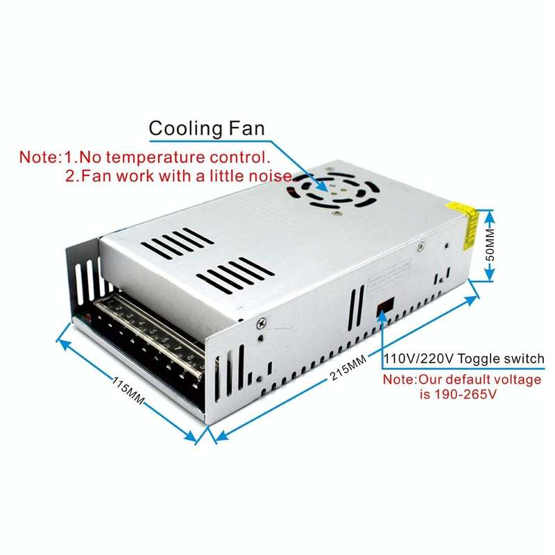 S-350-24 DC24V 14.5A 350W Light Bar Regulated Switching Power Supply LED Transformer, Size: 215 x...
