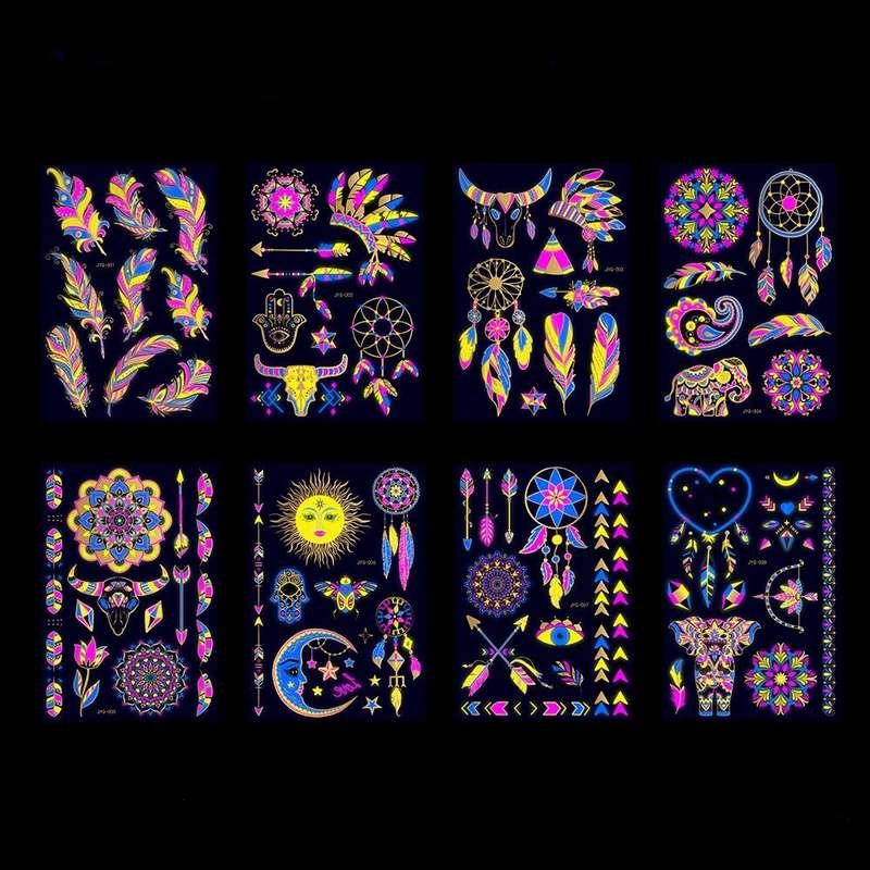 2 PCS Fluorescent Bronzing Waterproof Tattoo Stickers(JYG-004)