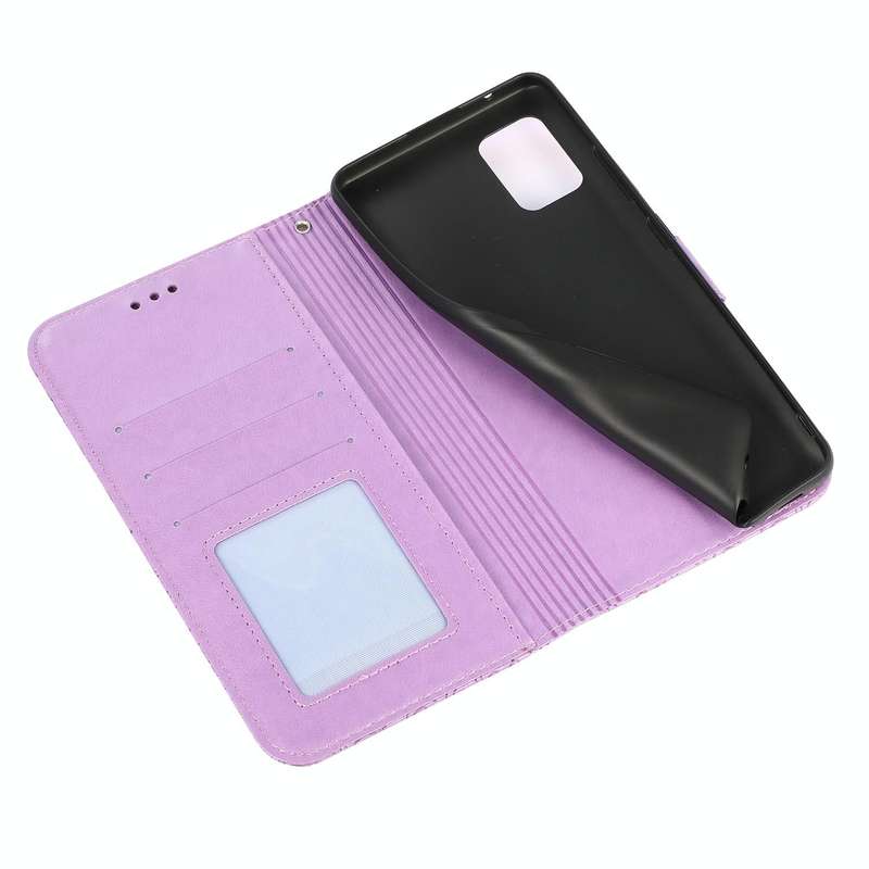 For Samsung Galaxy A71 Skin Feel Embossed Sunflower Horizontal Flip Leather Case with Holder & Ca...