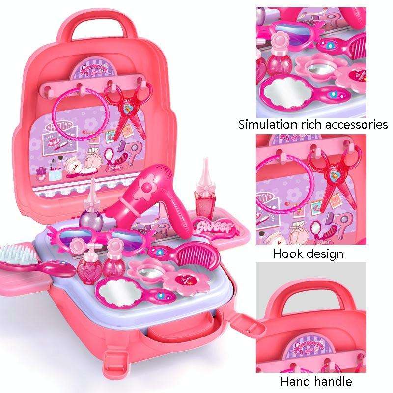 Educational Toys Children Simulation Pretend Play House Toys Kit Backpack(Dressing)