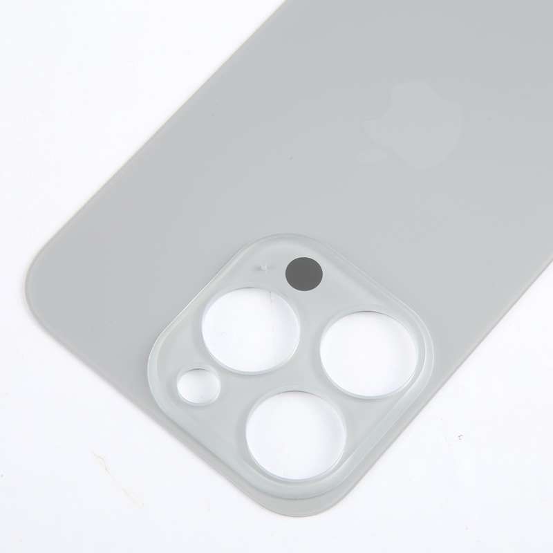 For iPhone 15 Pro Easy Replacement Big Camera Hole Glass Back Battery Cover(Titanium)