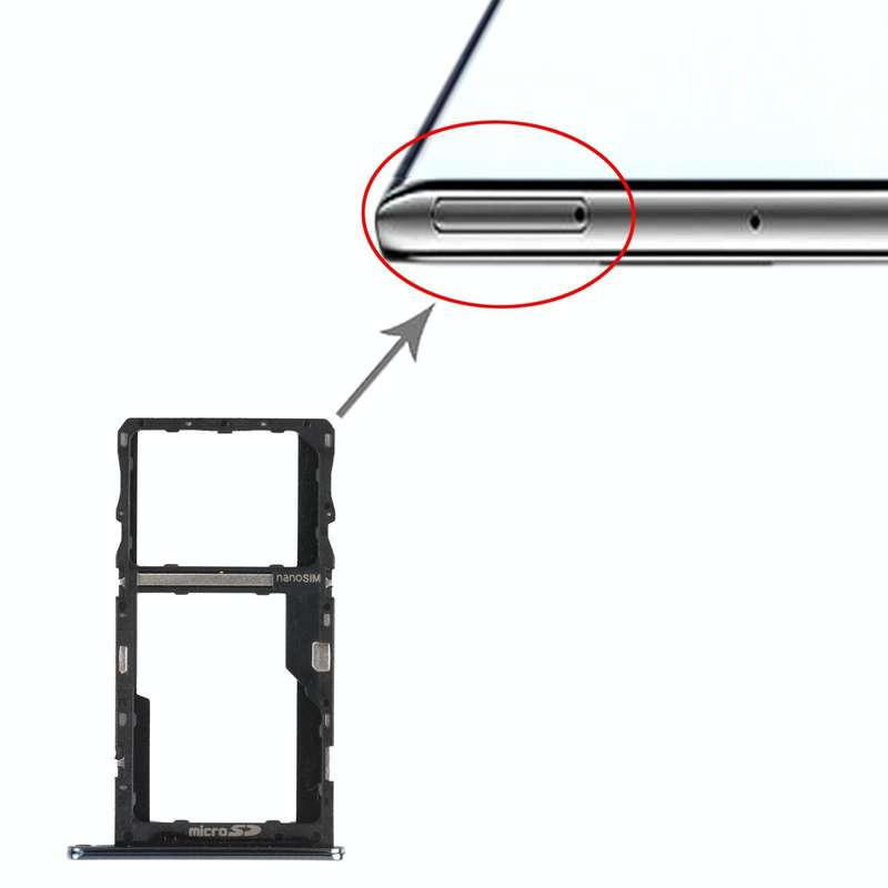 SIM Card Tray + Micro SD Card Tray for LG K92 5G LMK920 LM-K920 (Black)