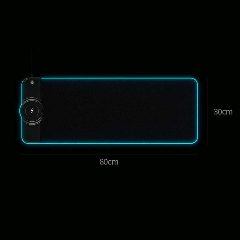 K9186 Multifunctional RGB Lighting Mouse Pad With Wireless Charger(Black)