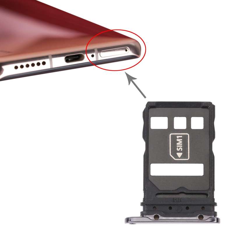 SIM Card Tray + NM Card Tray for Huawei P40 Pro (Black)