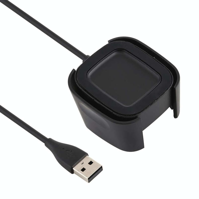 For Fitbit Versa 2 Charger Charging Dock Base Stand Holder with 1m Charging Cable(Black)