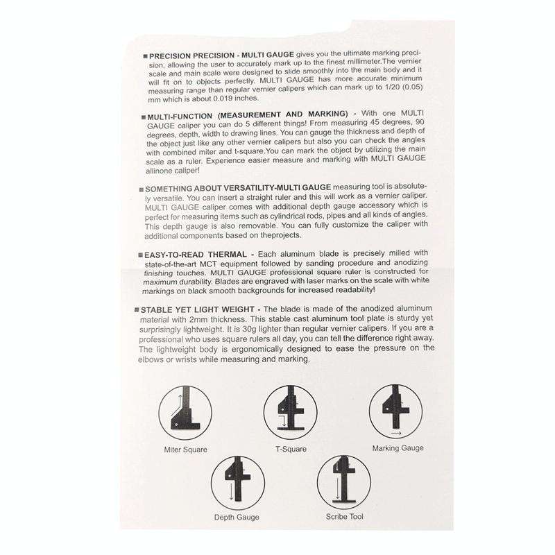 T072 Woodworking Multifunctional Aluminum Alloy Marking Ruler(T Type Ruler)