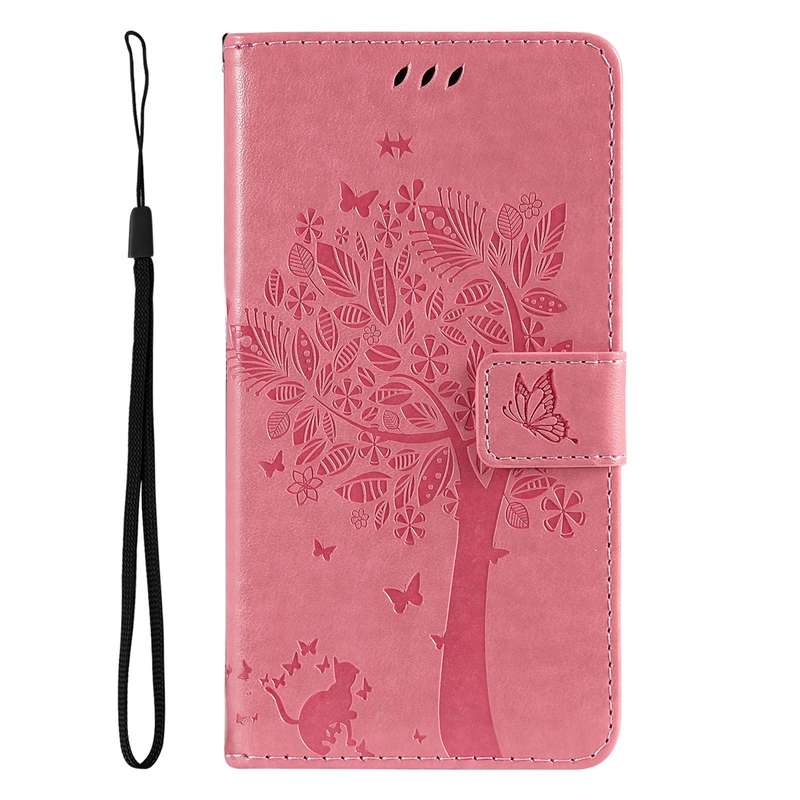 For vivo Y21/Y21s/Y33s Tree & Cat Embossing Pattern Horizontal Flip PU Leather Case with Holder &...