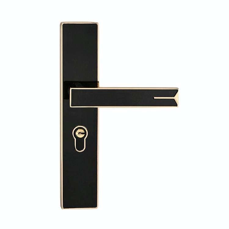Mute Strong Magnetic Aluminum Alloy Interior Door Lock Door Bedroom Hardware Handle Lock, Color:B...