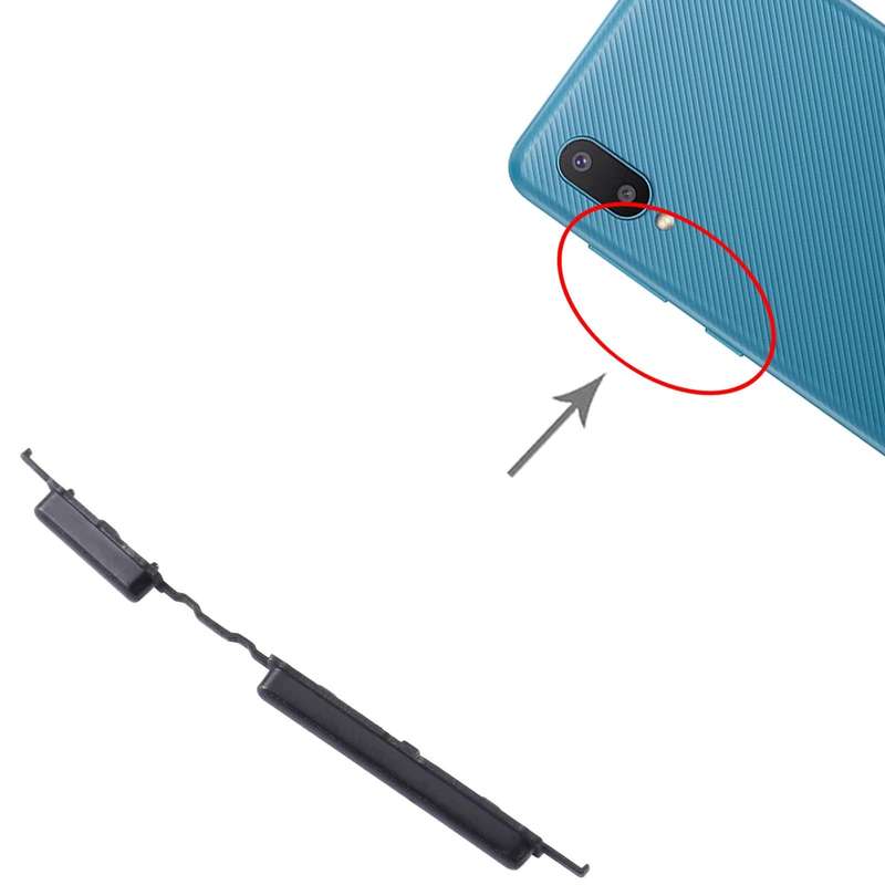 For Samsung Galaxy A02 SM-A022 10pcs Power Button + Volume Control Button(Black)