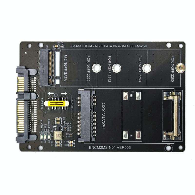 SATA 22PIN To MSATA Or M.2 NGFF SATA Card 2 In 1 SSD Converter Card With SATA 22pin Cable