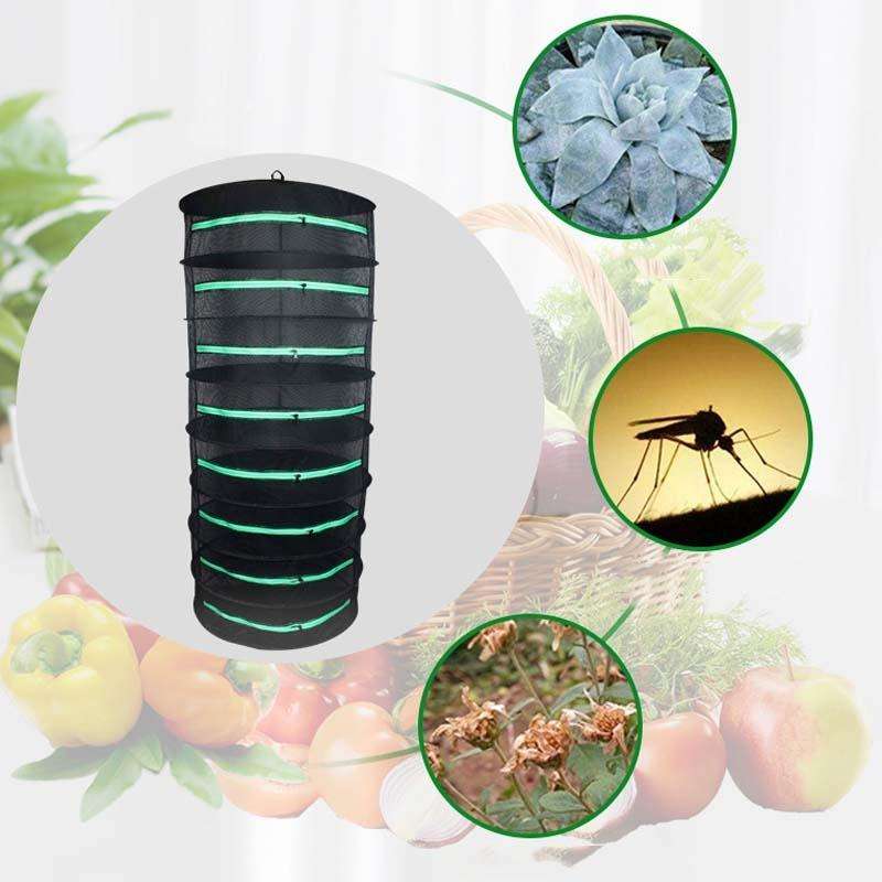 Hanging Herbal Drying Net Foldable Drying Rack Closed Zipper Plant Drying Net, Specification: 60c...