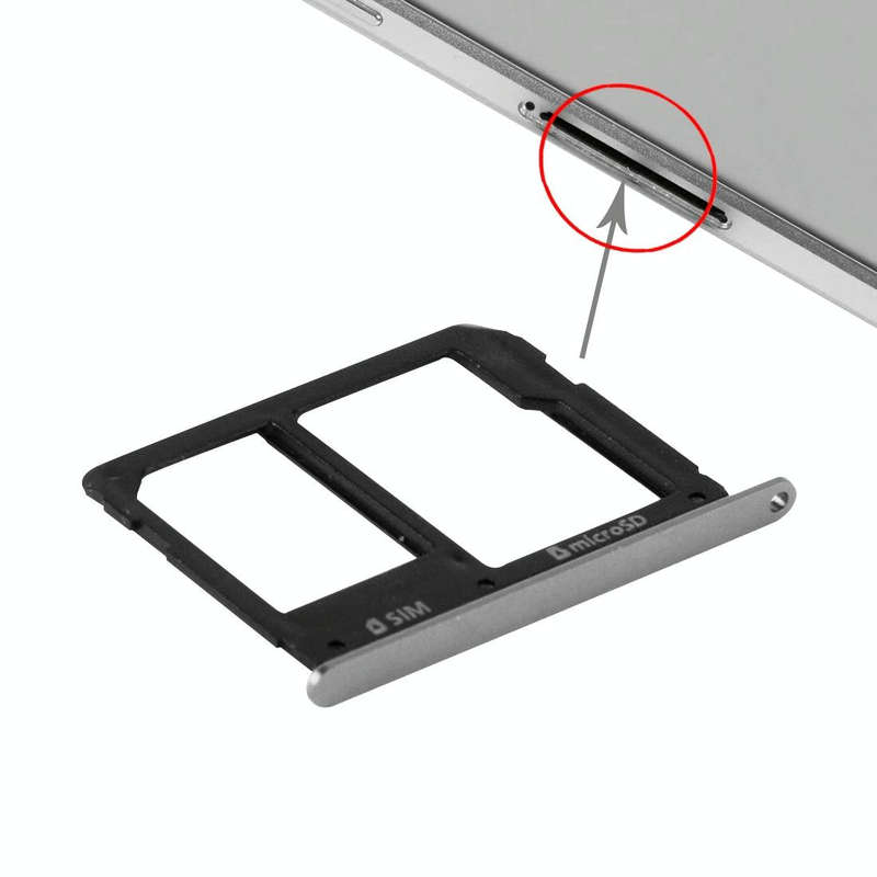 For Galaxy A9(2016) / A9000 SIM Card Tray and Micro SD Card Tray  (Black)