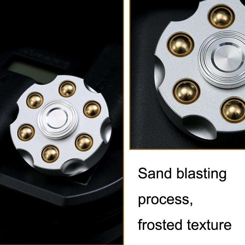 EDC Removable Fingertip Spinner Revolver Clip Pure Brass Stress Relief Toys(Silver)