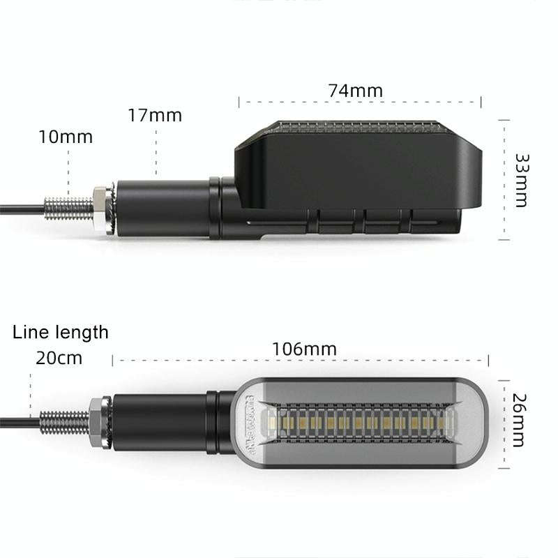 2 PCS D12V Motorcycle LED Waterproof Dynamic Blinker Side Lights Flowing Water Turn Signal Light ...