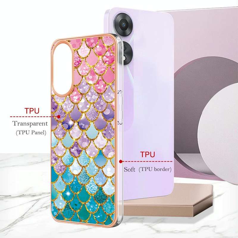 For OPPO A78/A58 Electroplating IMD TPU Phone Case(Colorful Scales)