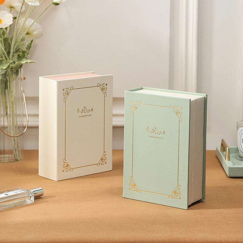 CASEGRACE Sp01115 Vintage Flip Book Shape Jewelry Box(White)