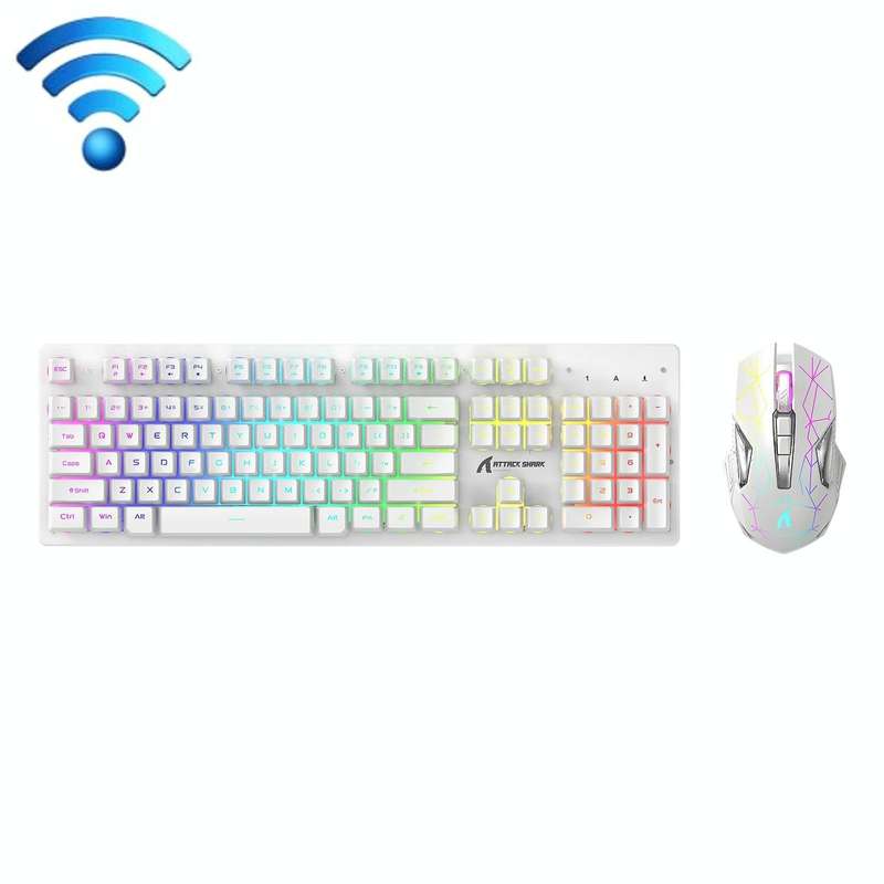 Attack Shark T3RGB RGB Luminous Wireless Keyboard And Mouse Set(White)