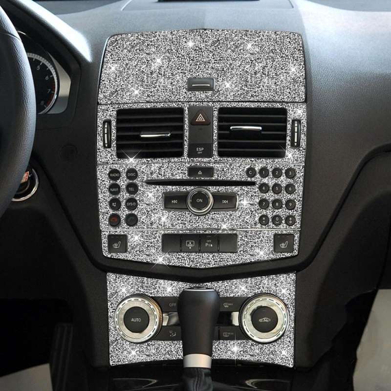For Mercedes-Benz C-class W204 2007-2010 Car Gear Set Diamond Decorative Sticker, Left and Right ...