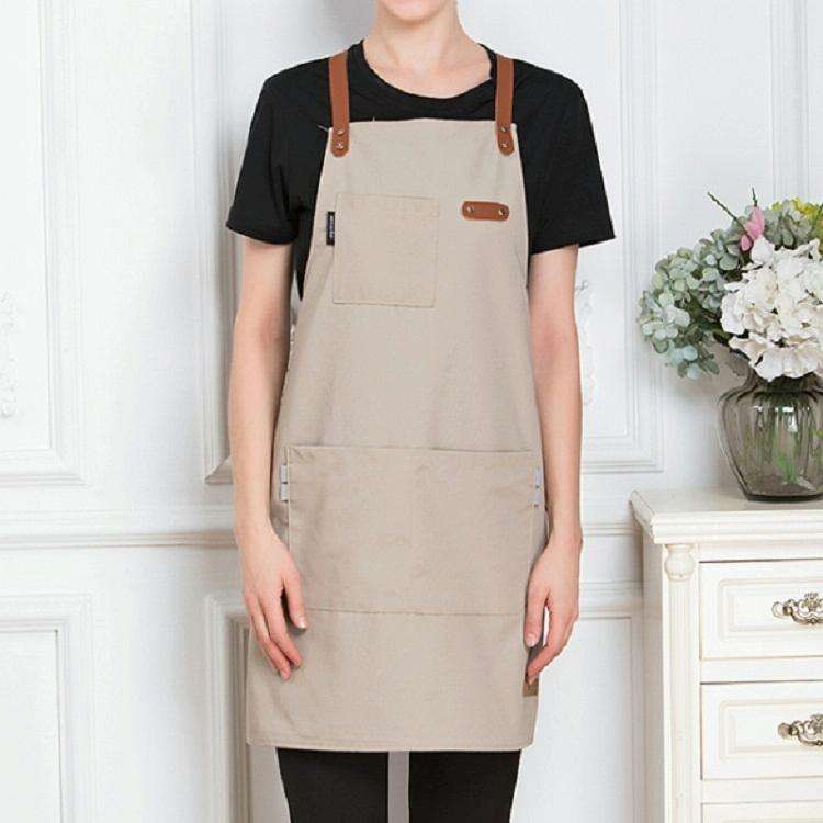Milk Tea Coffee Fondue Restaurant Canvas Apron(Khaki)