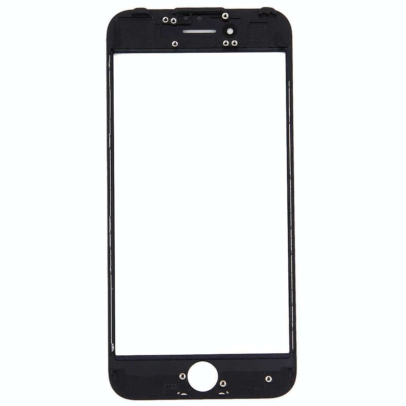 Front Screen Outer Glass Lens with Front LCD Screen Bezel Frame for iPhone 7 (Black)