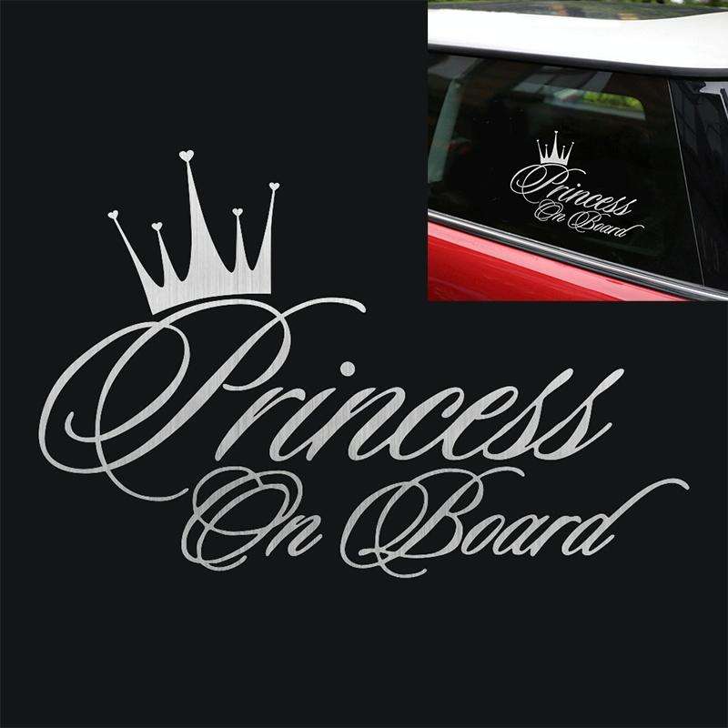 Princess Baby Pattern Car Decal Reflective Laser Vinyl Car Sticker, Size: 16.5x10.9cm(Silver)